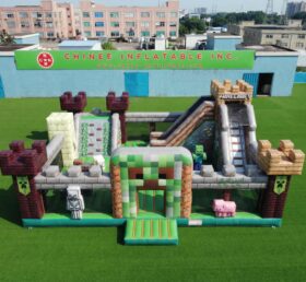 T2-7133 Château gonflable à thème Minecraft