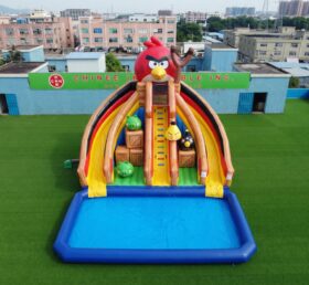 T8-6100 Toboggan aquatique gonflable à thème Angry Birds