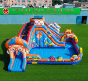 T8-6112 Toboggan Aquatique Gonflable Thème Blippi Wonders