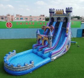 T8-6119 Toboggan Aquatique Gonflable Thème Royaume du Château