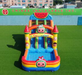 T8-6124 Toboggan Aquatique Gonflable Thème Cocomelon