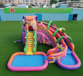 T8-6139 Toboggan Aquatique Gonflable Thème Dora