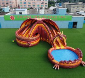 T8-6140 Toboggan Aquatique Gonflable Thème Dragon