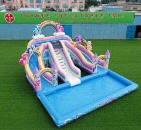 T8-6175 Toboggan Aquatique Gonflable Thème My Little Pony