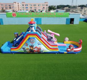 T8-6184 Toboggan aquatique gonflable à thème Pat'Patrouille