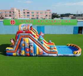 T8-6200 Toboggan aquatique gonflable à thème Rusty Rivets