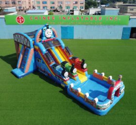 T8-6211 Tobie le petit train et ses amis Toboggan aquatique gonflable