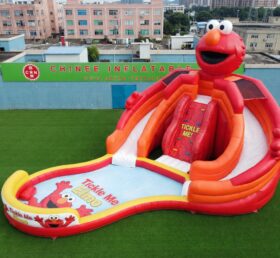 T8-6212 Toboggan Aquatique Gonflable à Thème Tickle Me Elmo
