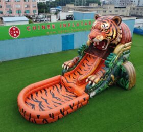 T8-6213 Toboggan Aquatique Gonflable Thème Tigre