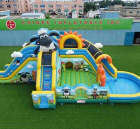 T8-6215 Toboggan aquatique gonflable thème Timmy Time
