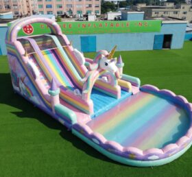 T8-6221 Toboggan aquatique gonflable à thème licorne
