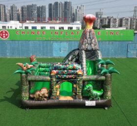 T2-4103G Château gonflable à thème dinosaure avec toboggan