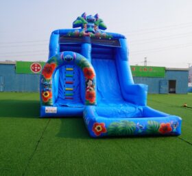 T8-8466B1 Toboggan Aquatique Gonflable Thème Lilo & Stitch