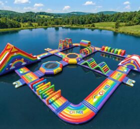 S739 Parc Aquatique Gonflable Thème Arc-en-ciel