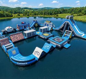 S816 Parc aquatique gonflable à thème poste de police