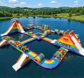 S818 Parc Aquatique Gonflable à Thème Arc-en-ciel