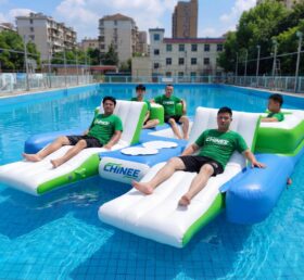 T10-634 Île Lounge Gonflable avec Sièges - Lounge Flottant pour 6 Personnes