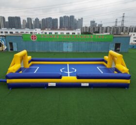 T11-4902 Terrain de football gonflable à coloris jaune et bleu