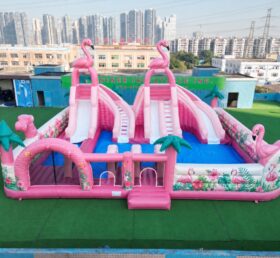 Pool3-430B Paradis Flamant Rose Parc Aquatique Gonflable
