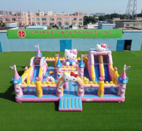 T2-8965 Château Gonflable Combo Hello Kitty avec Doubles Toboggans