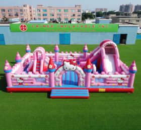 T2-8966 Château Gonflable Combiné Hello Kitty avec Toboggan
