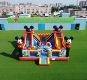 T2-8976 Combo Gonflable Mickey & Minnie avec Doubles Glissades