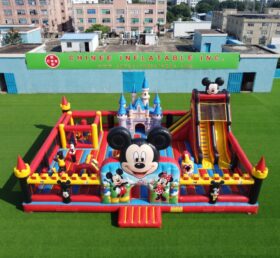 T2-8977 Château Gonflable Combiné Mickey & Minnie avec Toboggan