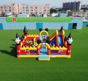T2-8980 Château Gonflable Combiné Mickey & Minnie avec Toboggan