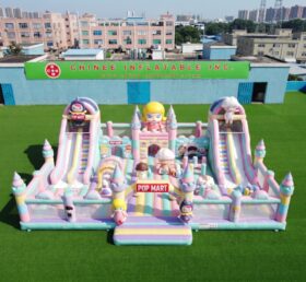 T2-8995 Château Gonflable Combiné Thème Pop Mart avec Doubles Toboggans