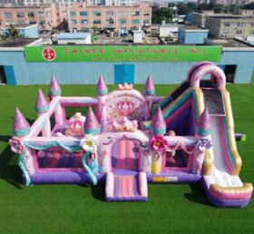 T2-8998 Château Gonflable Princess Parties Combo avec Toboggan
