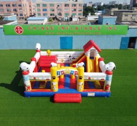 T2-9003 Château Gonflable Thème Snoopy Combo avec Toboggan
