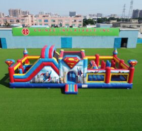 T2-9010 Combo Obstacle Gonflable Superhéros avec Toboggan