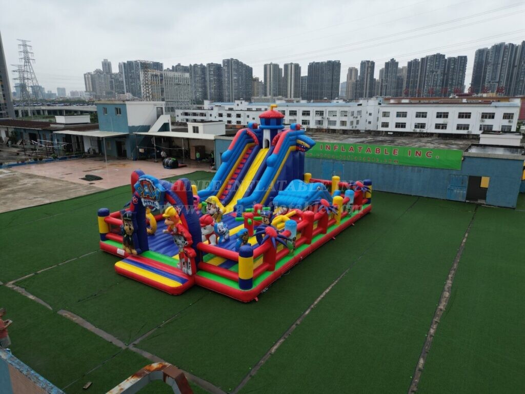 T6-8599 Paw Patrol Inflatable Funcity Obstacle Slide Combo